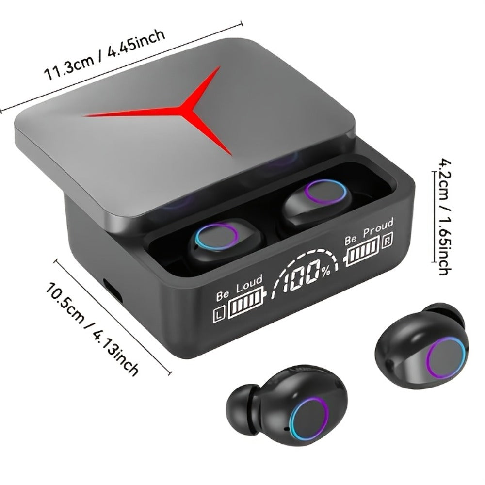 Gaming Headset Bundle Set Glowing LED Headphones Bluetooth Speaker Wireless Earbuds Surround Sound Touch Control 3-4 Piece Combo Gift Set with Free Watch for Teens Gamers