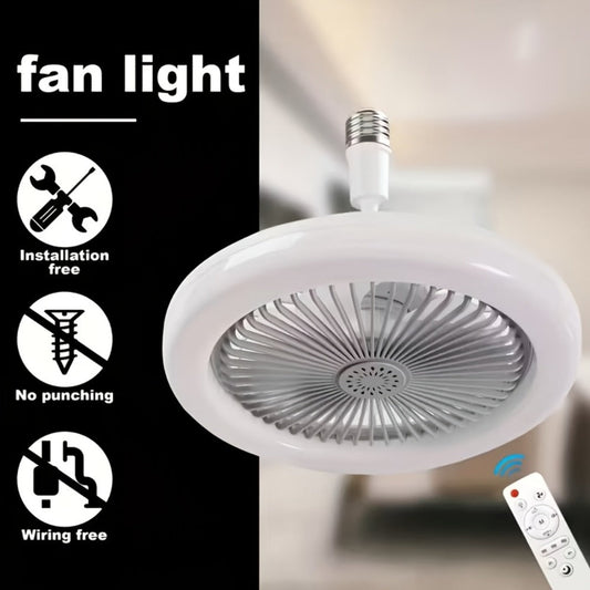 Ceiling Fan Light with E26 Base, Remote Control, 3 Speeds and Dimmable LED