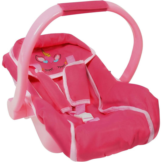 Pink Unicorn Doll Car Seat and Carrier for Dolls Up to 18 Inches