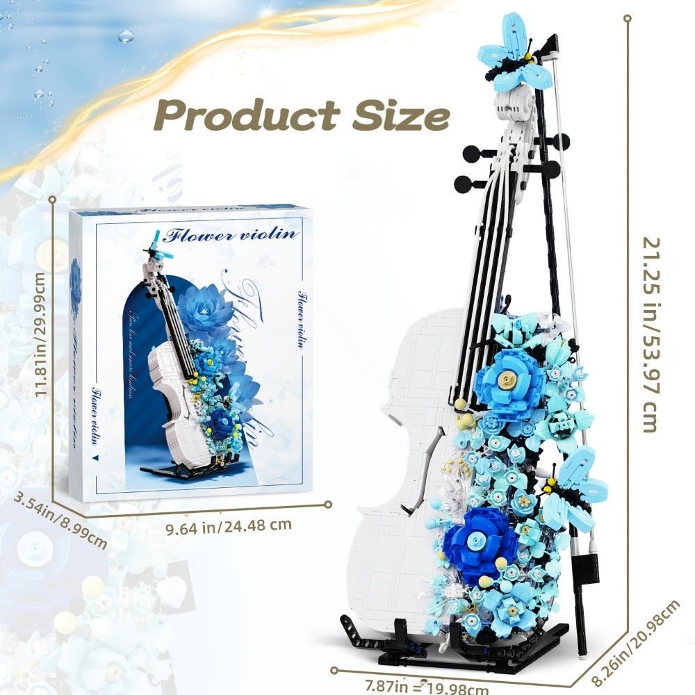 Flower Violin Building Block Set, 1,419-Piece 3D Model