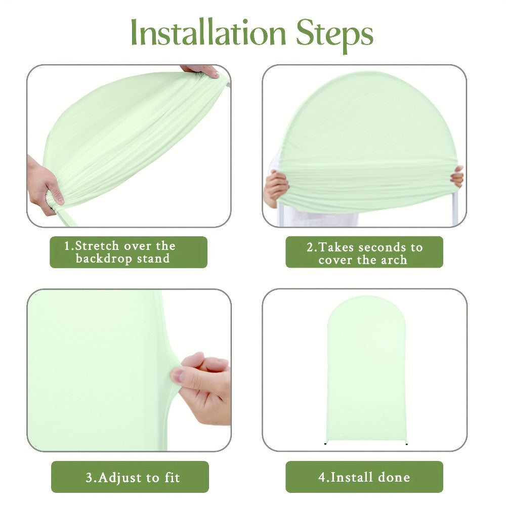Wedding Arch Cover 2pcs Stretchable Wrinkle-Free Polyester Tight-Fit Arch Banner Covers with Zipper for Wedding Ceremony Birthday Gender Reveal Bridal Shower Graduation Party Decor