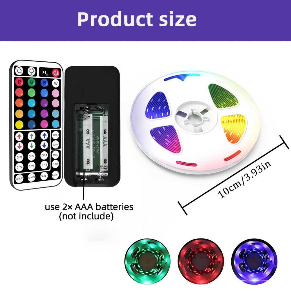 RGB LED Strip Lights 50ft/100ft – Color Changing Tape Light with 44-Key Remote, 20 Colors & 8 Modes, Easy Install, for Bedroom, Living Room, Kitchen, Bar, Wedding & Party Decoration