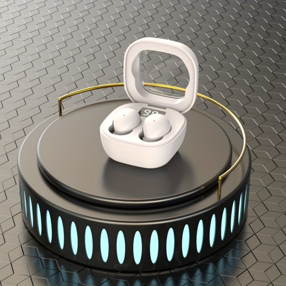 Mini Wireless Earbuds with Charging Case, Ultra-Long Battery Life, Universal Phone Control, Compact True Wireless Earphones Compatible with iOS & Android, Lightweight In-Ear Headphones for Music Calls Travel Work