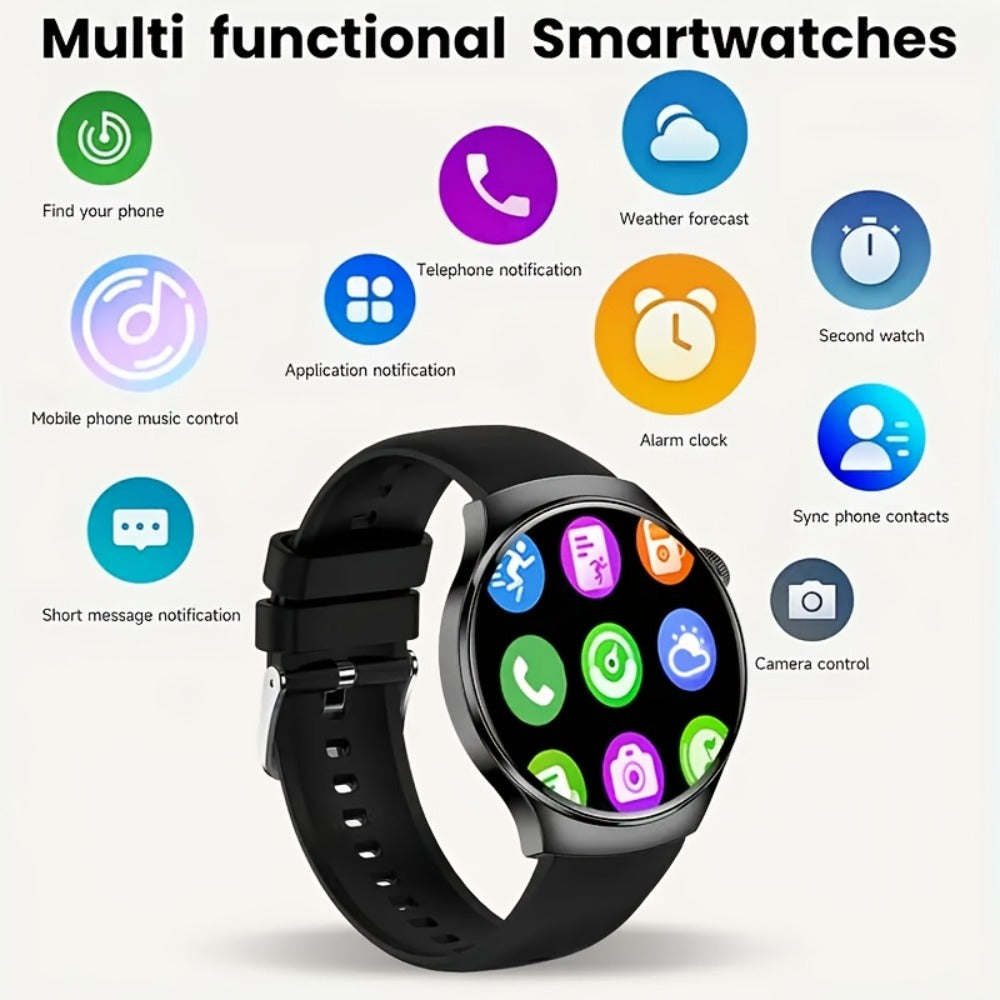 OLED Touchscreen Business Smartwatch Unisex – 2.01" Wireless Calling Message Reminders Music & Photo Control Step Calorie Tracker High Quality Smart Watch for Men Women Office Formal Casual