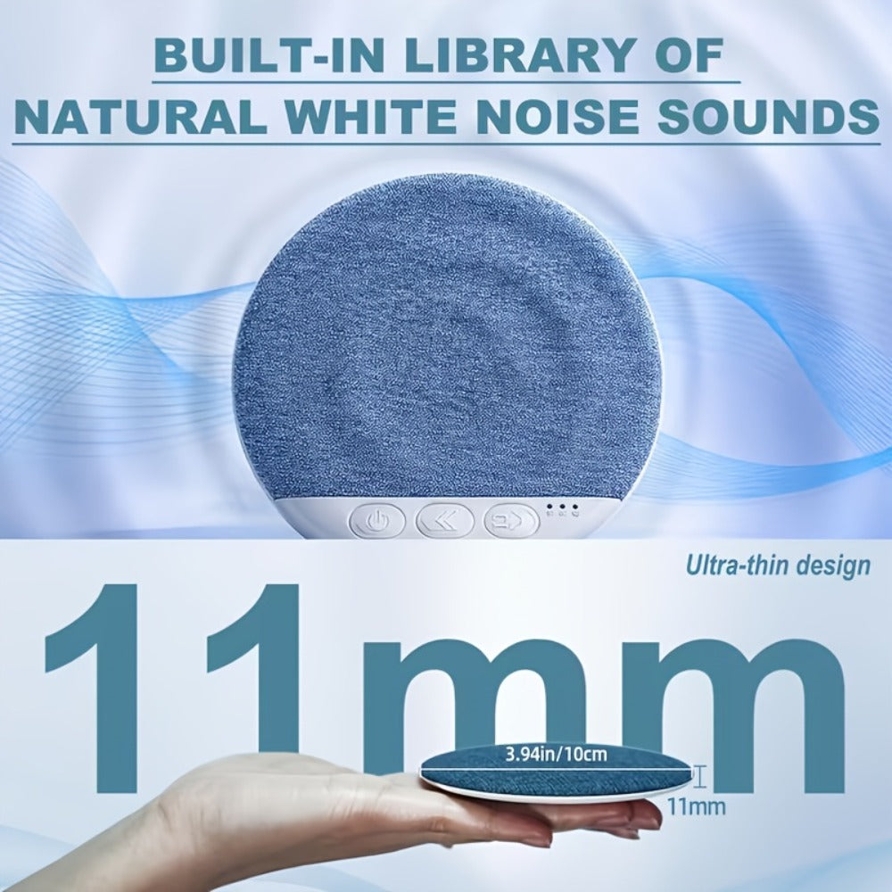 Sleep Pillow Speaker Wireless White Noise Machine with Rain Ocean Sounds, 2-Pack Lightweight 49g Sleep Headphones, 7-Day Battery Life, Auto Shut-Off Timer for Better Sleep