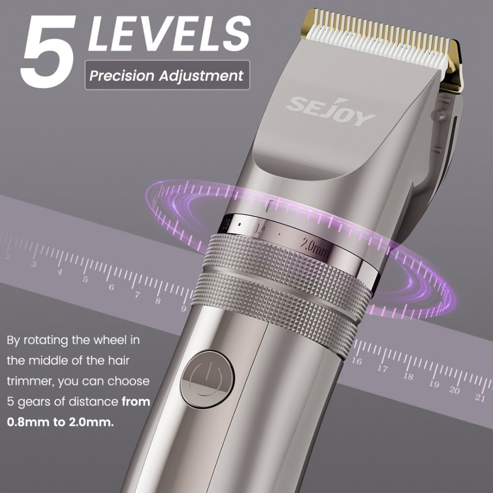 Beard Trimmer for Men Cordless Electric USB Rechargeable with Precision Dial 5-Level Adjustable – Mustache Facial Hair Trimmer Grooming Tool, Perfect Men's Gift