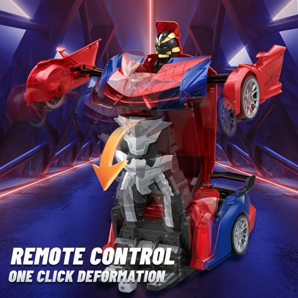 Transforming Robot RC Car, 1:18 Scale, One-Button Transform, LED Lights