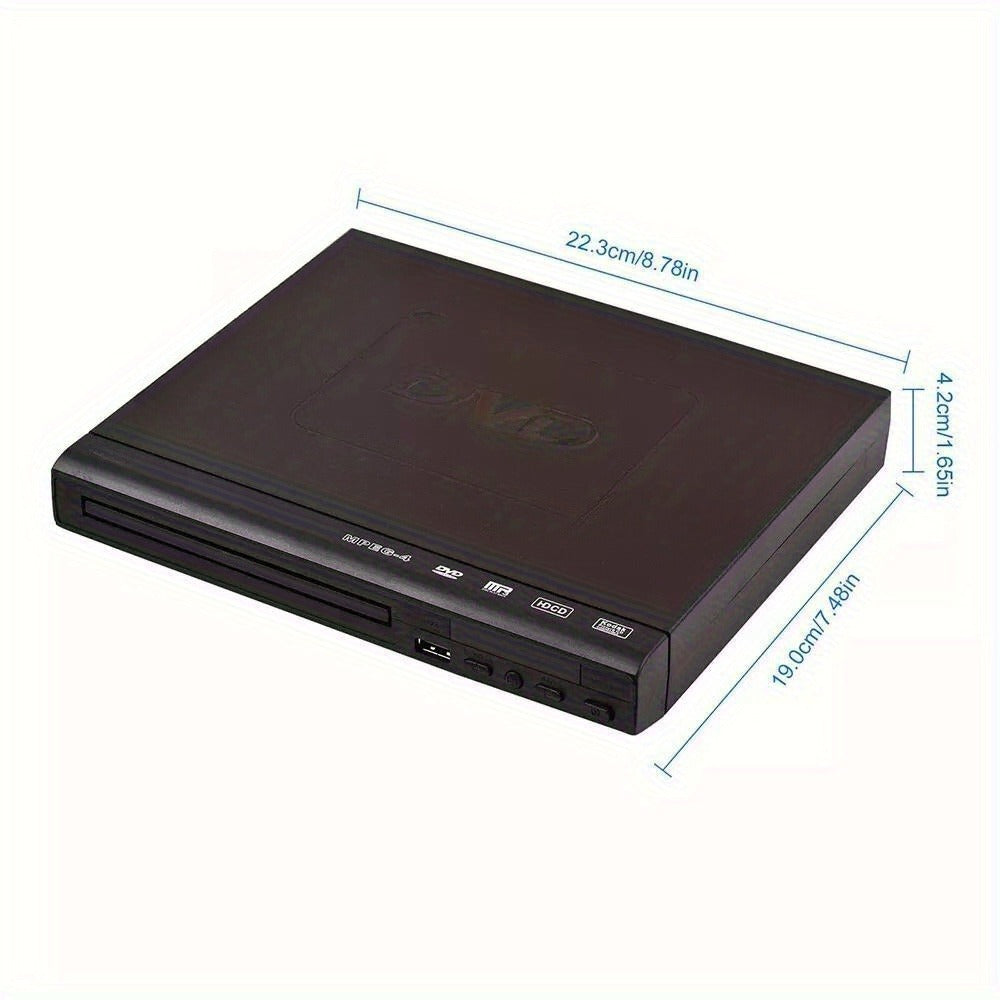 Region-Free DVD Player 1080P – Compact Design, USB Powered, RCA Cable & Remote Control Included, All Region Disc Compatible for Smart TV & Flat Screen