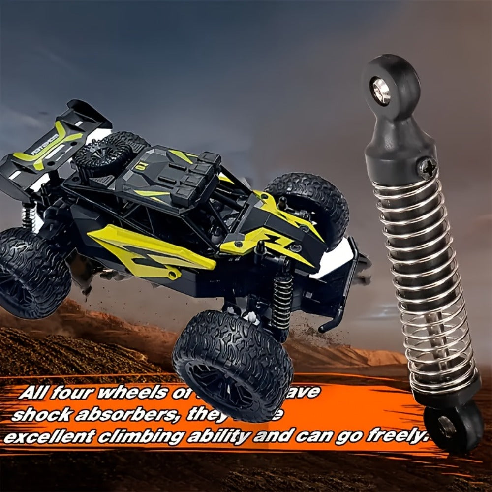 High-Speed RC Buggy 40km/h Alloy Body – 2.4G Remote Control Off-Road Vehicle for Boys Ages 6+, Super Powerful All-Terrain Outdoor Racing Truck, Birthday Halloween Christmas Gift Red Yellow
