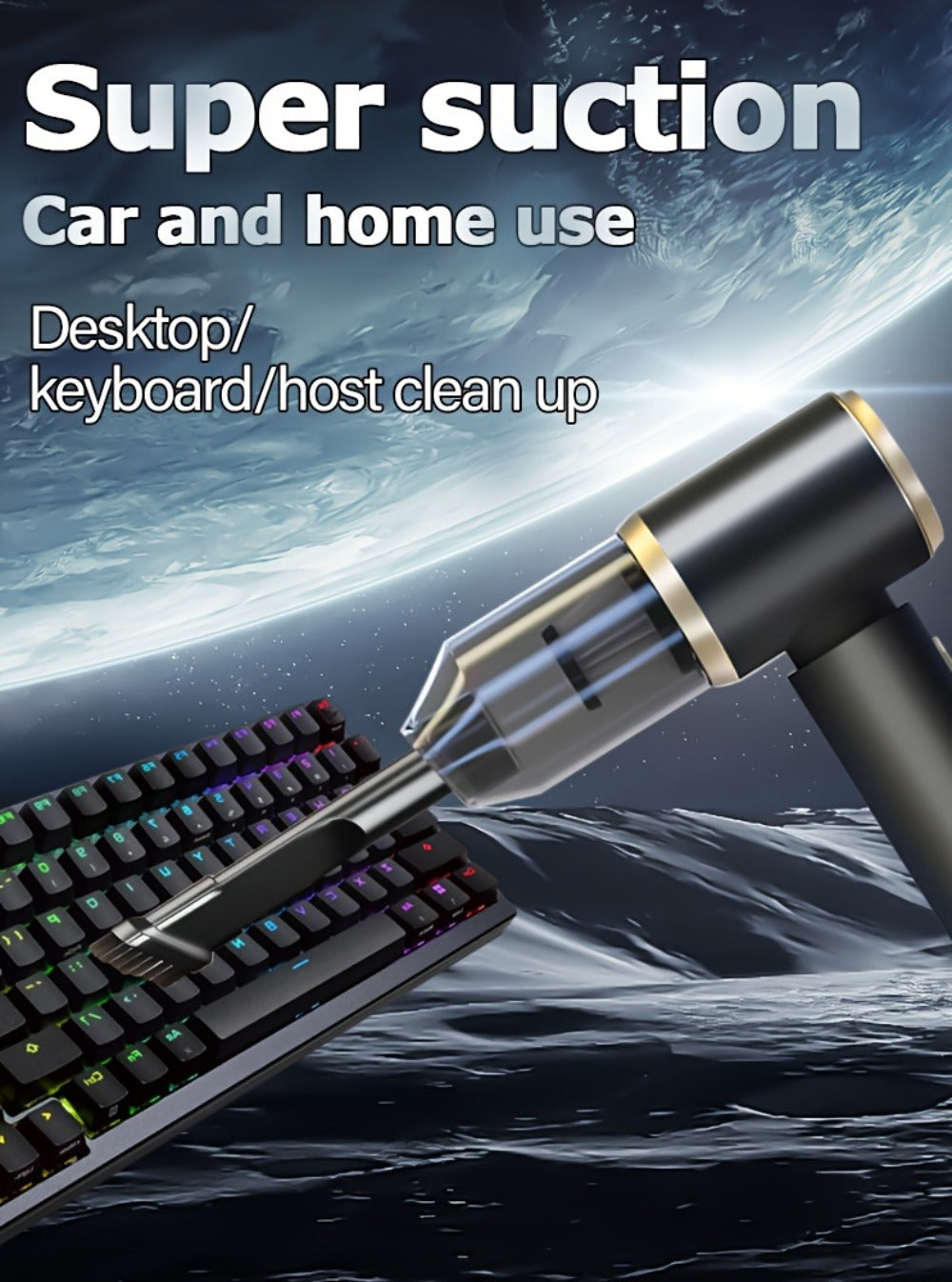 2-in-1 Wireless Handheld Vacuum Cleaner Blow & Suction with Upgraded Aluminum Fan, Multiple Attachments – Cordless Portable Vacuum for Computer, Car, Home, Office & Pet Hair, Ready to Use Out of Box