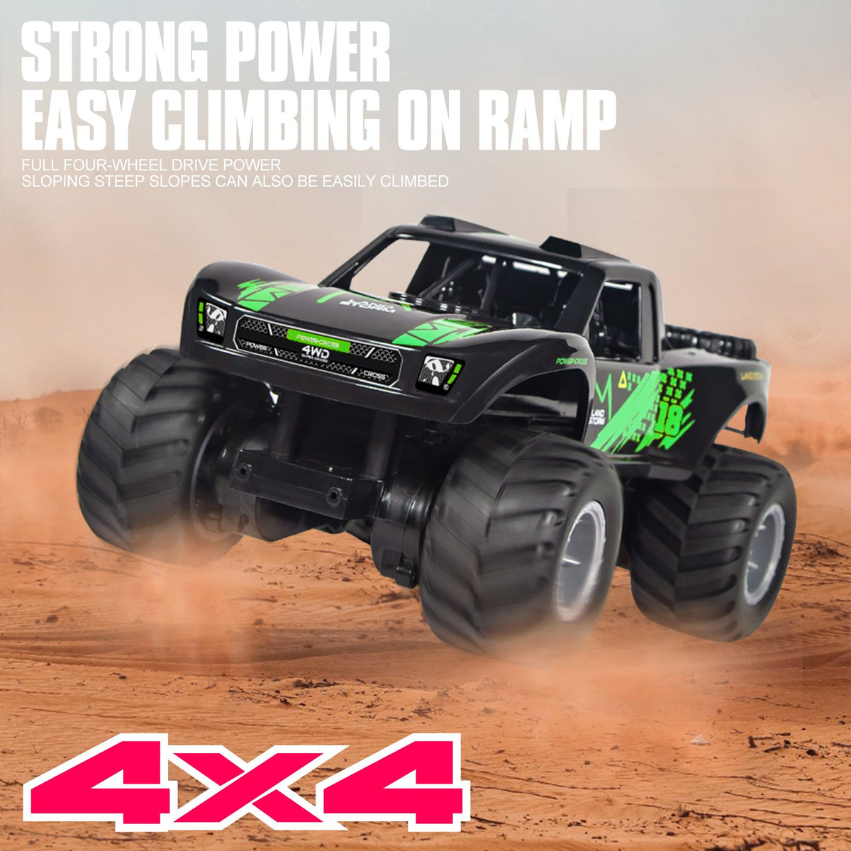Amphibious RC Car 1:16 Scale 4WD, Waterproof Monster Truck or Pickup, 2 Batteries