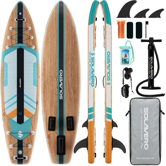 Inflatable Stand Up Paddle Board Kit with EVA Deck, Pump and Adjustable Paddle