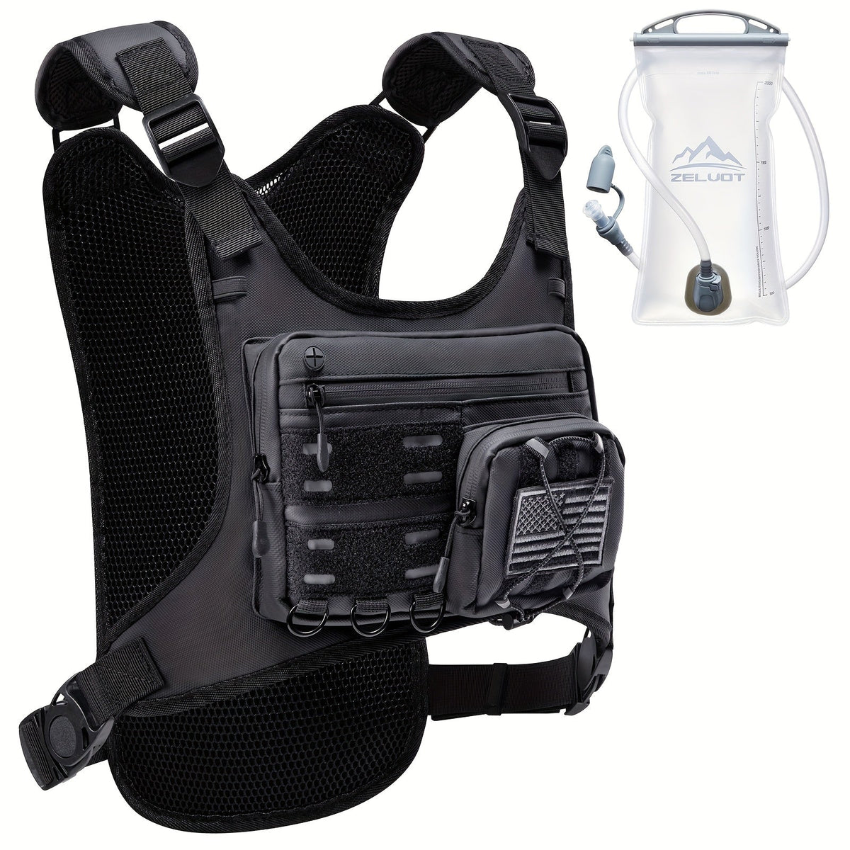 Running Hydration Vest with 2L Water Bladder – Lightweight Reflective Chest Pack for Men Women Marathon Trail Running