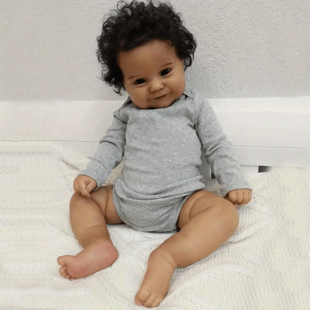 20-Inch Maddie Black Reborn Baby Doll with Soft Vinyl Body