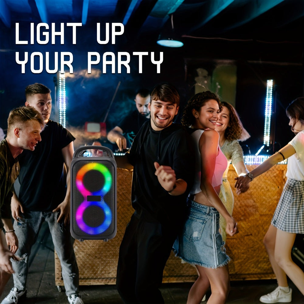 Portable Bluetooth Boom Box Speaker with Dual Subwoofer Heavy Bass, 2500W Stereo Sound System, FM Radio, Wireless, Type-C Charging, for Home Outdoor Parties Smartphones Tablets