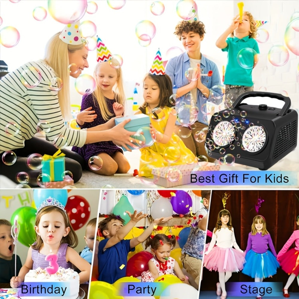 Double Fan Bubble Machine for Party Wedding – Indoor Outdoor Atmosphere Bubble Maker for Kids Adults, Birthday Halloween Christmas Event Decor Toy, 1 or 2 Set Options White or Black
