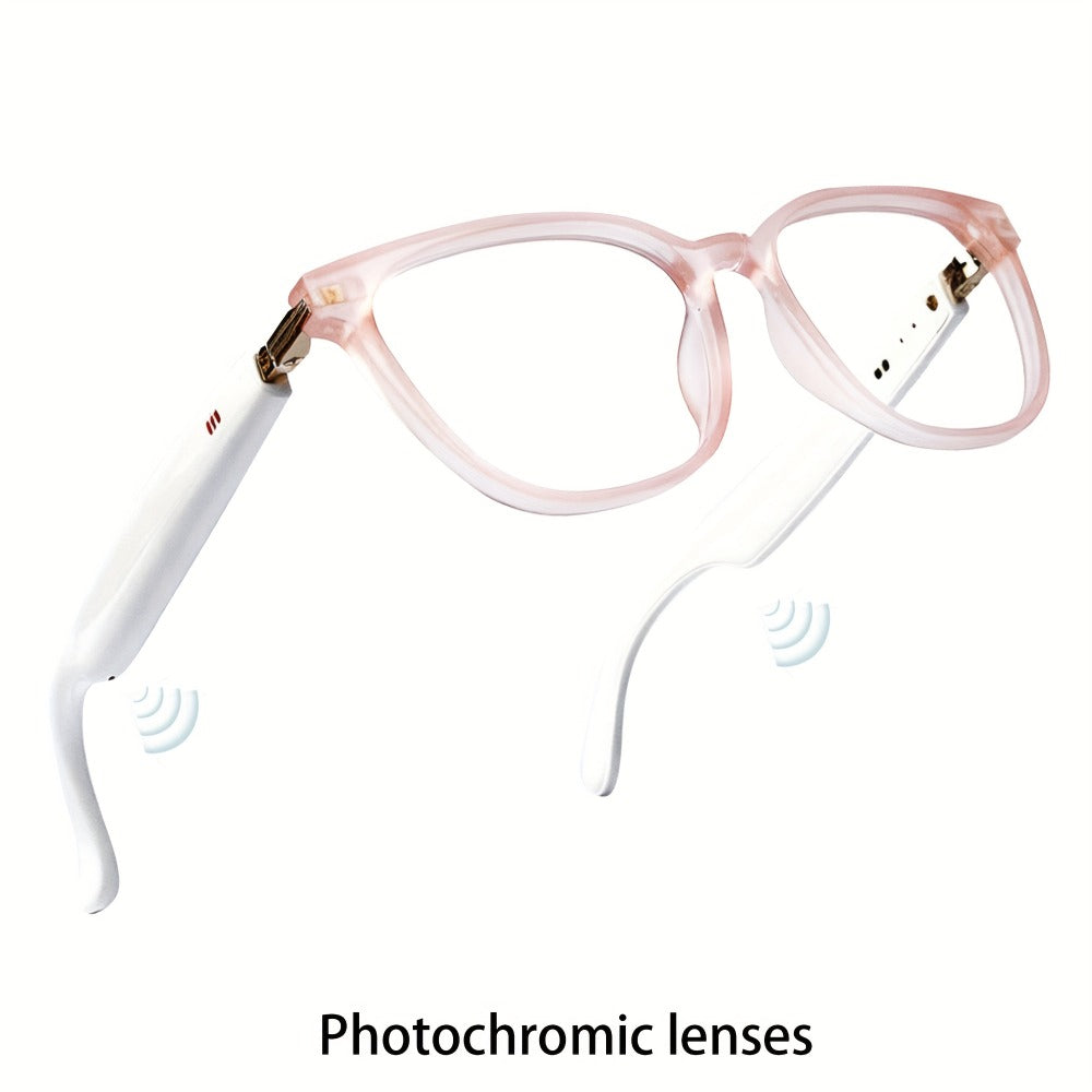 AI Smart Glasses with GPT Voice Assistant & Real-Time Translation 160+ Languages – Photochromic Lenses, Anti-Blue Light, Built-in Speaker & Mic, Unisex Wearable Tech Eyewear