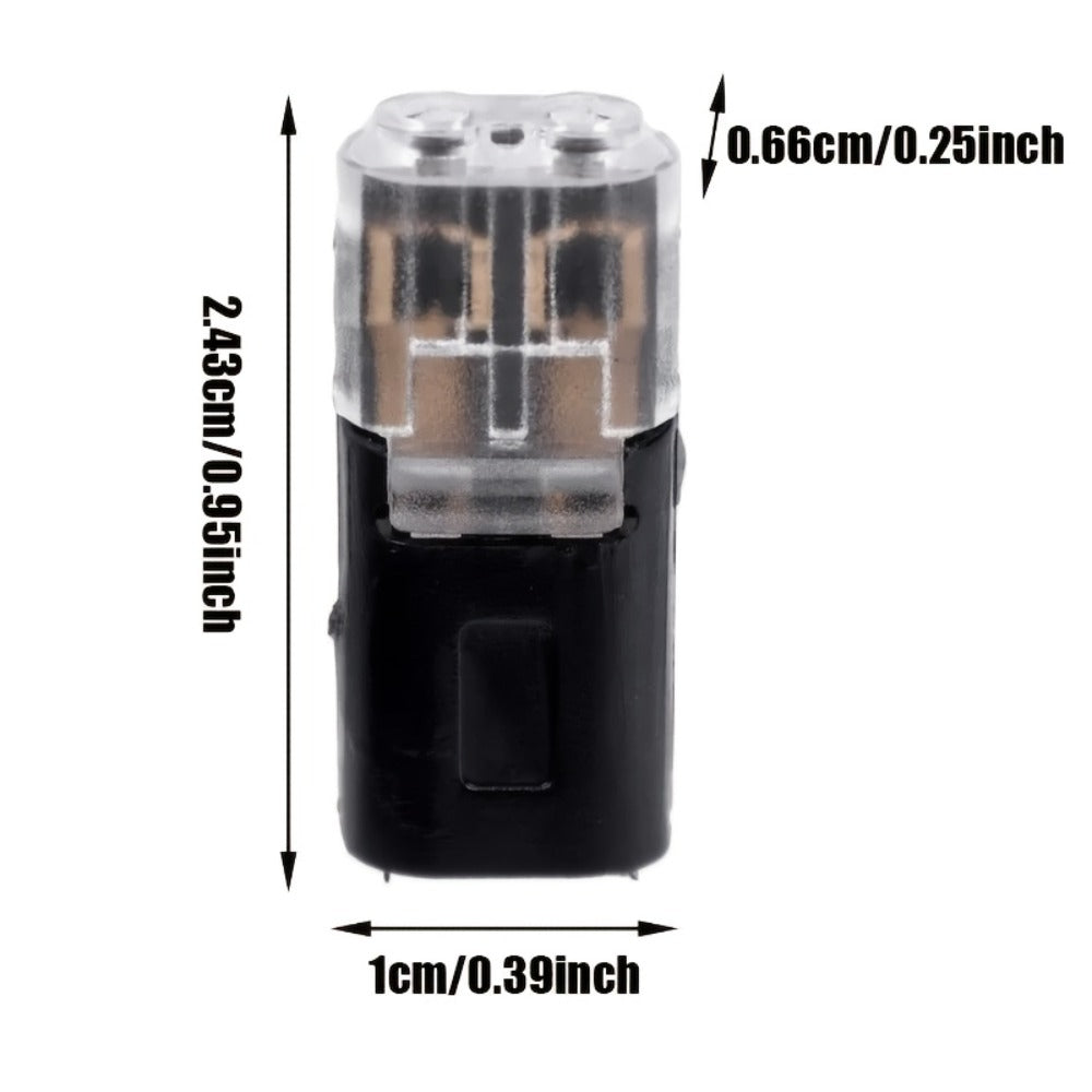 152Pcs LED Wire Connectors 2-Pin Quick-Connect Latches, Low-Voltage Plug-and-Play Cable Connectors Up to 36V, Compact Locking Latches for Lighting, Outdoor Wiring, Electricians & DIY Installers