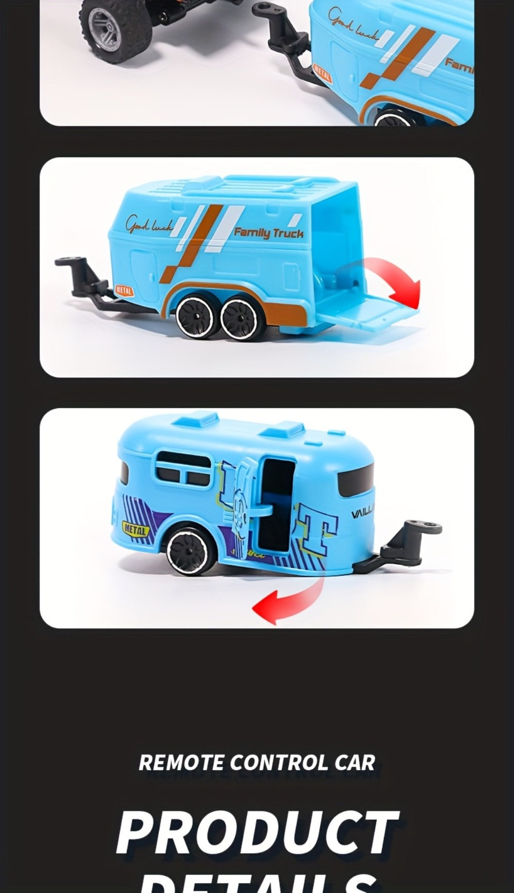 1:64 Scale Mini RC Off-Road Truck with Shock Absorbers, Alloy Body