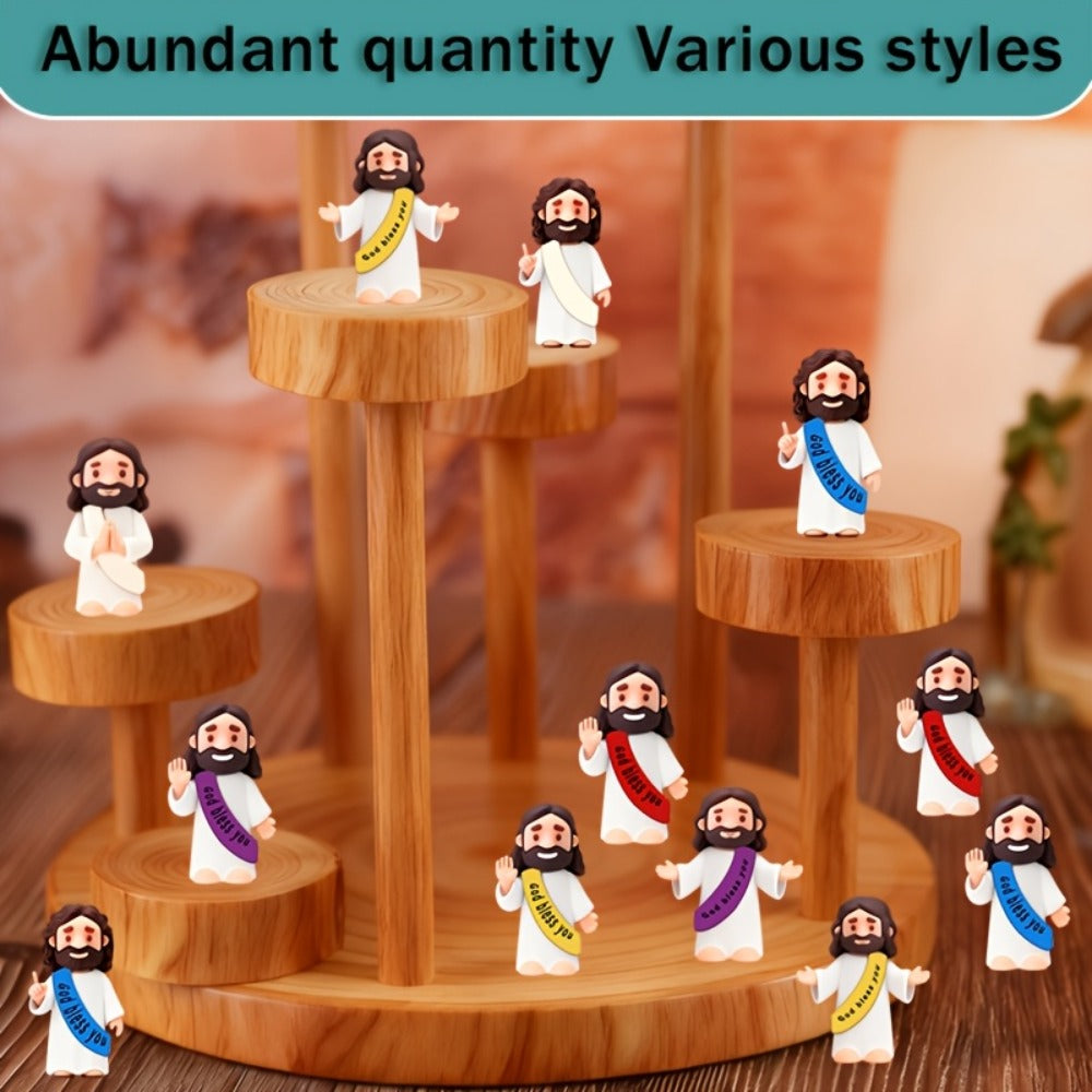 Bulk Mini Jesus Statue Set 50/100/150pcs – Religious Figurine Decorations 5 Assorted Colors, Vase Filler Home Decor Party Favors Christian Gift for Christmas Easter Thanksgiving Church Events