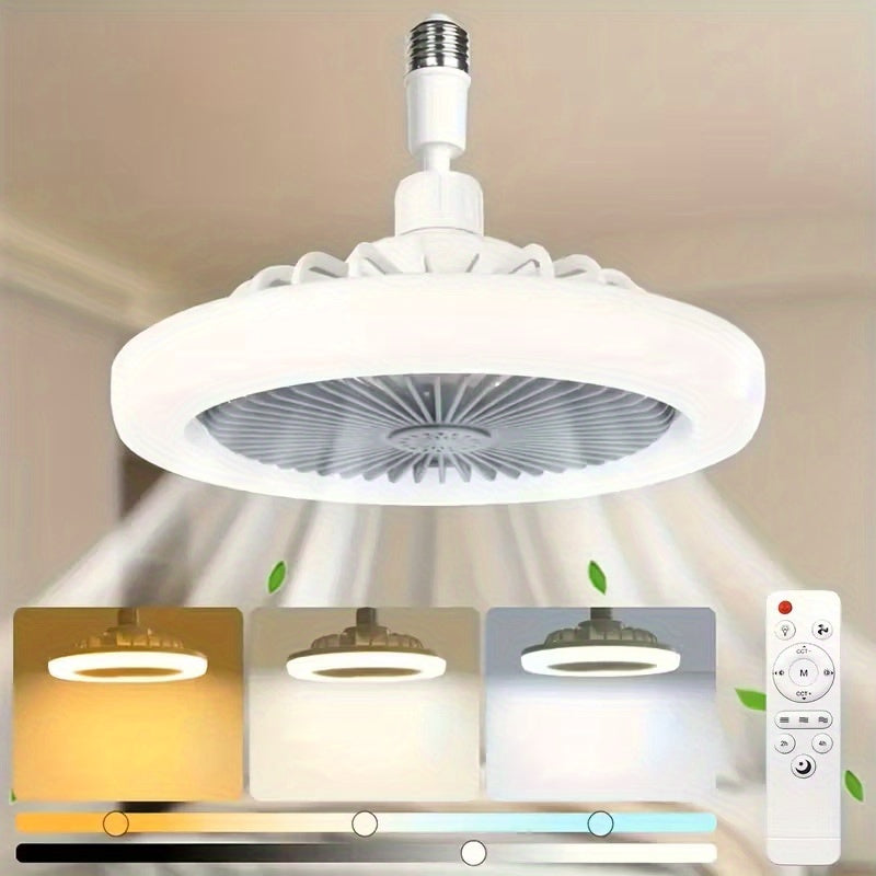 Ceiling Fan Light with Remote Control 3-Speed 3-Color Dimmable LED E26 Base 3000-6500K Adjustable Direction Timer Night Light Function for Bedroom Living Room