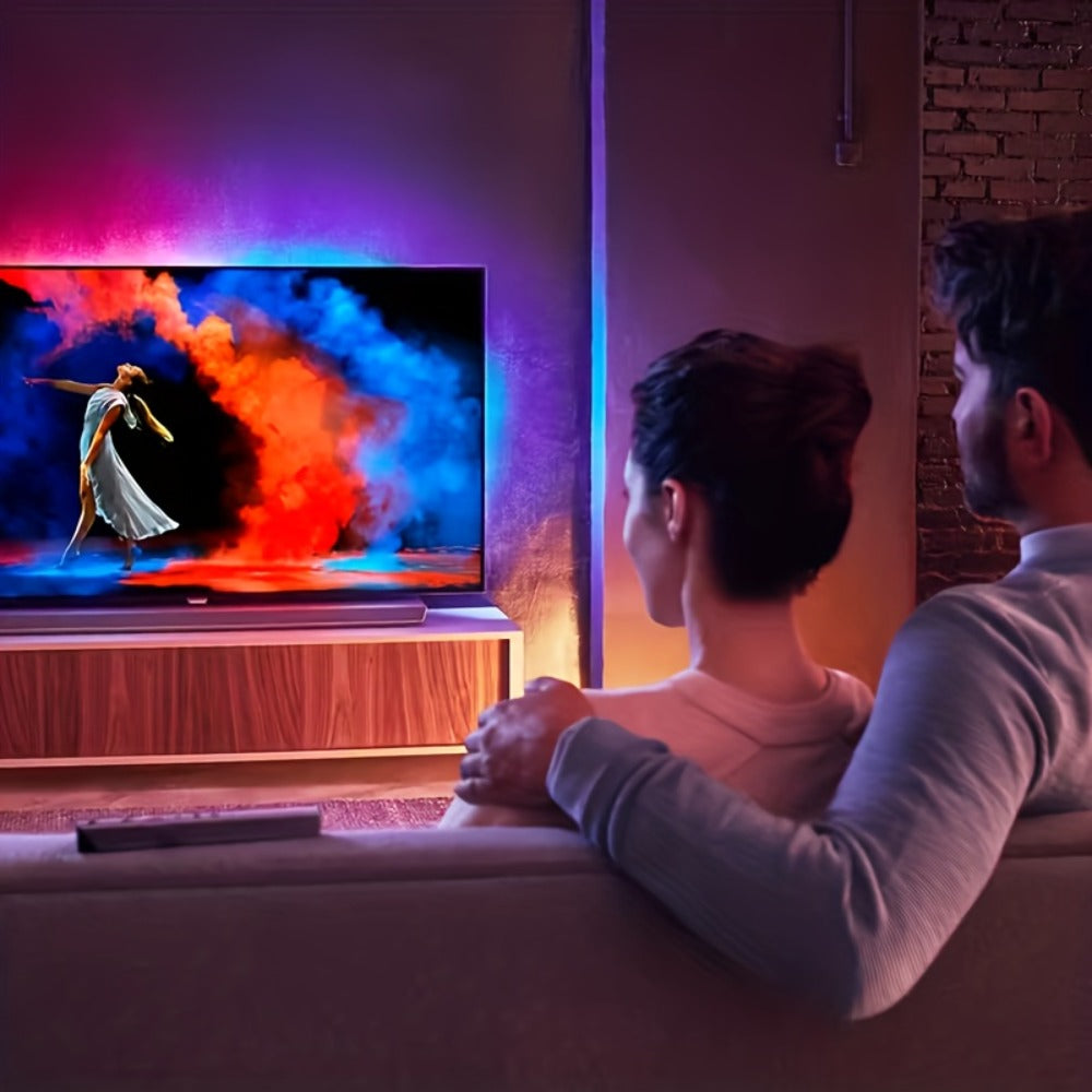 TV LED Backlight Strip with AR Screen Sync - RGB Smart Ambient Light for 35-80 Inch TVs & Monitors, Music Sync, App Control, Immersive Bias Lighting for Gaming Room & Home Theater