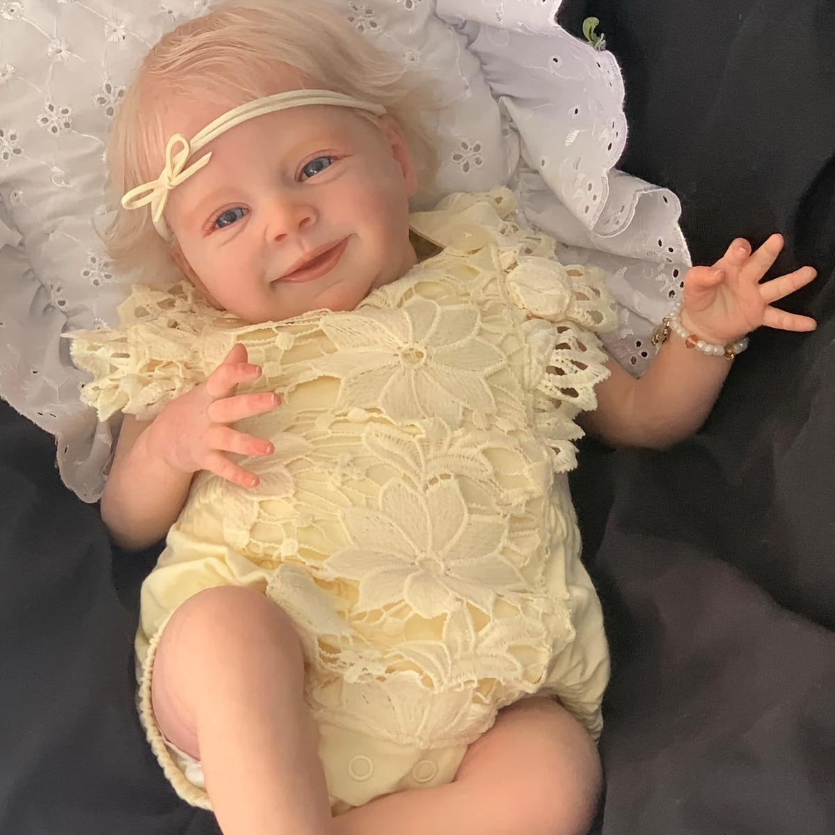 19-Inch Blonde Reborn Baby Doll with Soft Vinyl Body and Accessories