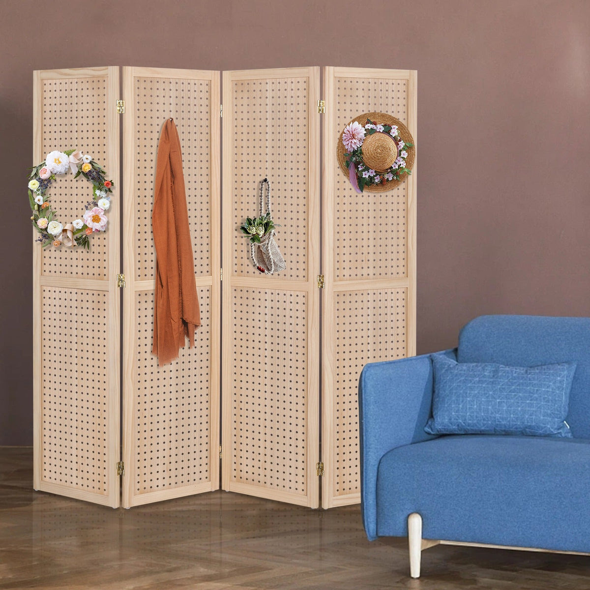 5-Foot Freestanding Room Divider with Added Privacy for Privacy and Space Definition detail image - detail view 9