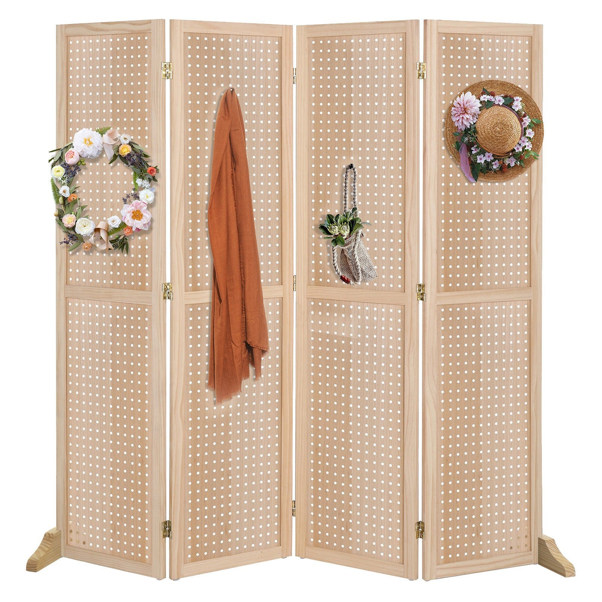 Room Divider shown in the Natural, With Base option