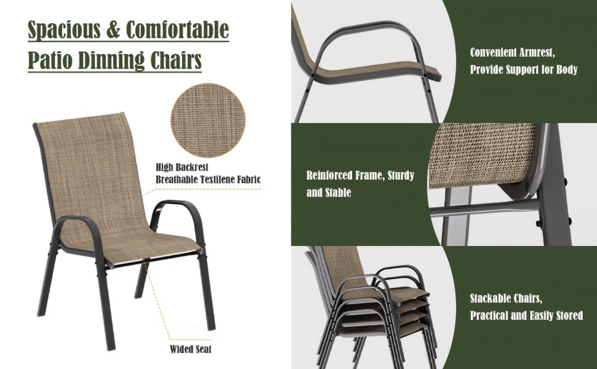 5-Piece Patio Dining Set with Stackable Design for Practical Everyday Home Use detail image - detail view 19