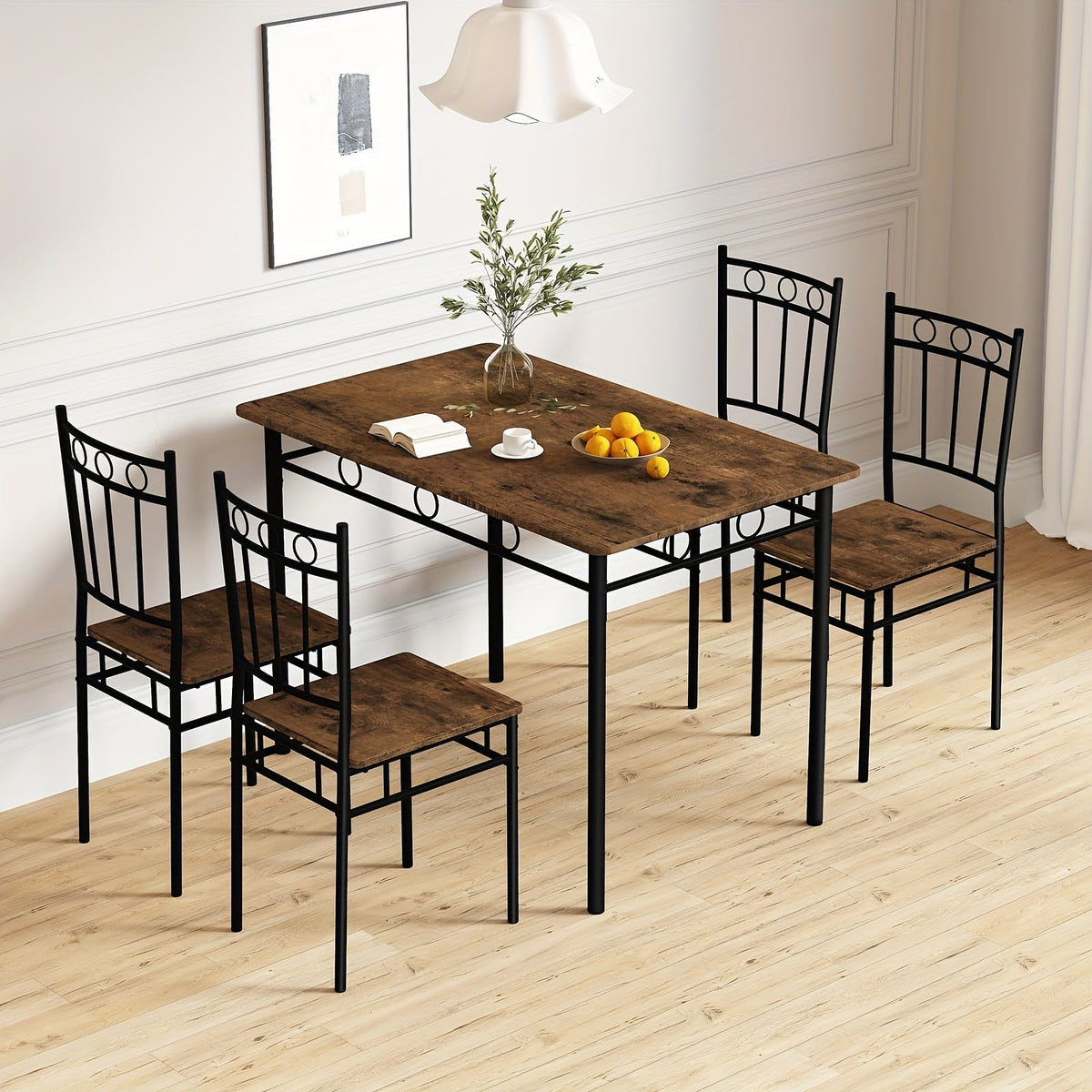 Dining Table Set shown in the Brown option