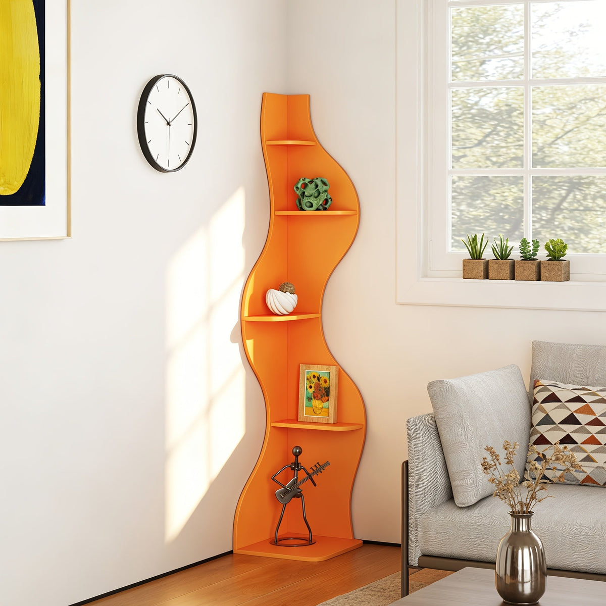 Bookshelf shown in the Orange option