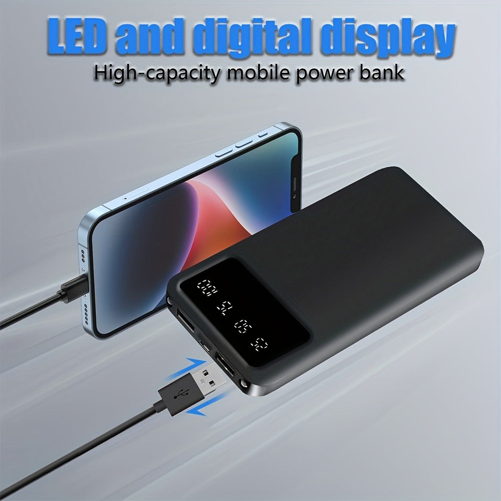 20000mAh Power Bank Portable Charger Fast Charging Dual USB Output Type-C Input LED Display Compatible with iPhone Android Samsung – Slim Travel Battery Pack