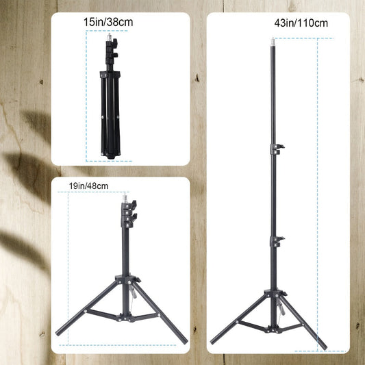 Desk Ring Light with Tripod & Phone Holder, 10- or 12-Inch Dimmable LED