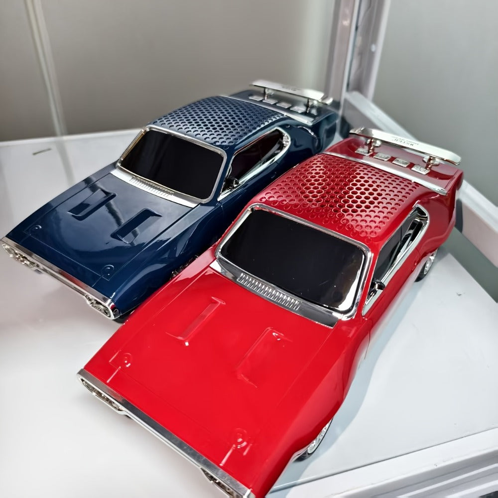 Car-Shaped Bluetooth Speaker with TWS Stereo Sound, Portable Wireless Mini Speaker USB FM TF AUX Compatible with Smartphones Tablets PC, Deep Bass Outdoor Speaker, Fun Holiday Gift for Car Enthusiasts Kids Men