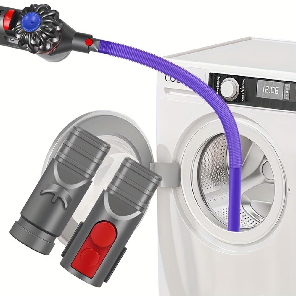 Dryer Vent Cleaner Kit Vacuum Hose Attachment for Dyson V15 V12 V11 V10 V8 V7 V6 – Flexible Lint Remover Dryer Vent Cleaning Brush with Vacuum Attachment, Reduces Fire Hazard