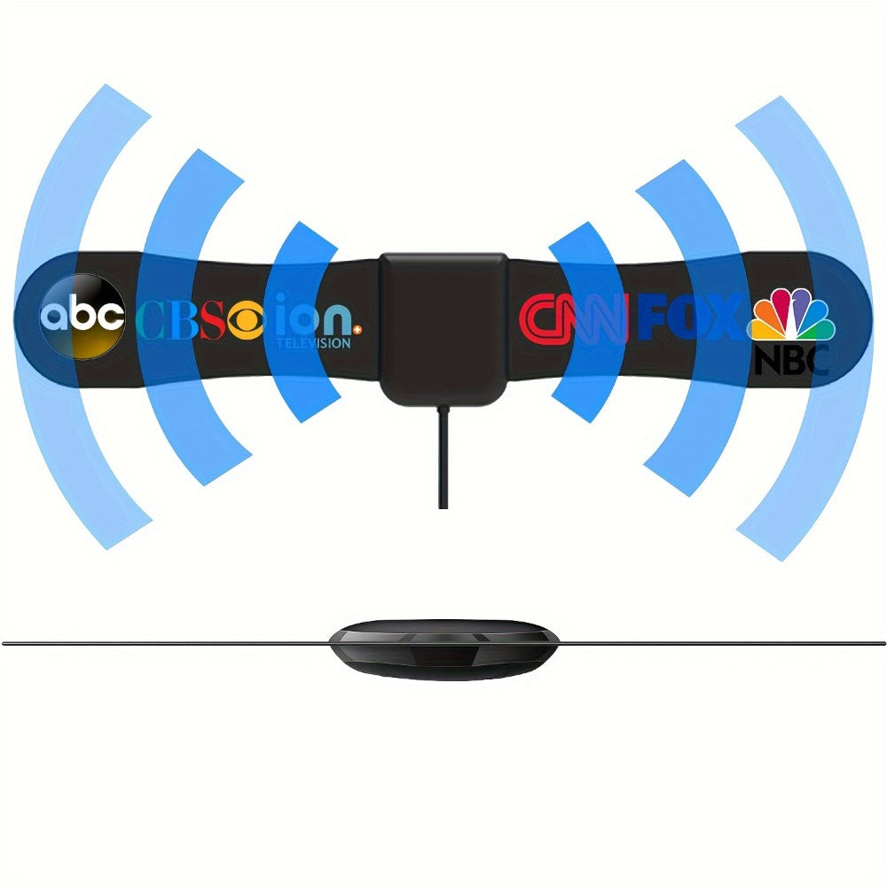 Arc Indoor TV Antenna Ultra Thin – High Gain Amplified Digital Antenna HD 4K 1080P, Free Local Channels ABC CBS NBC FOX, Clip & Stick Setup, Works with All TVs, No Monthly Fee, Sleek Arc Design