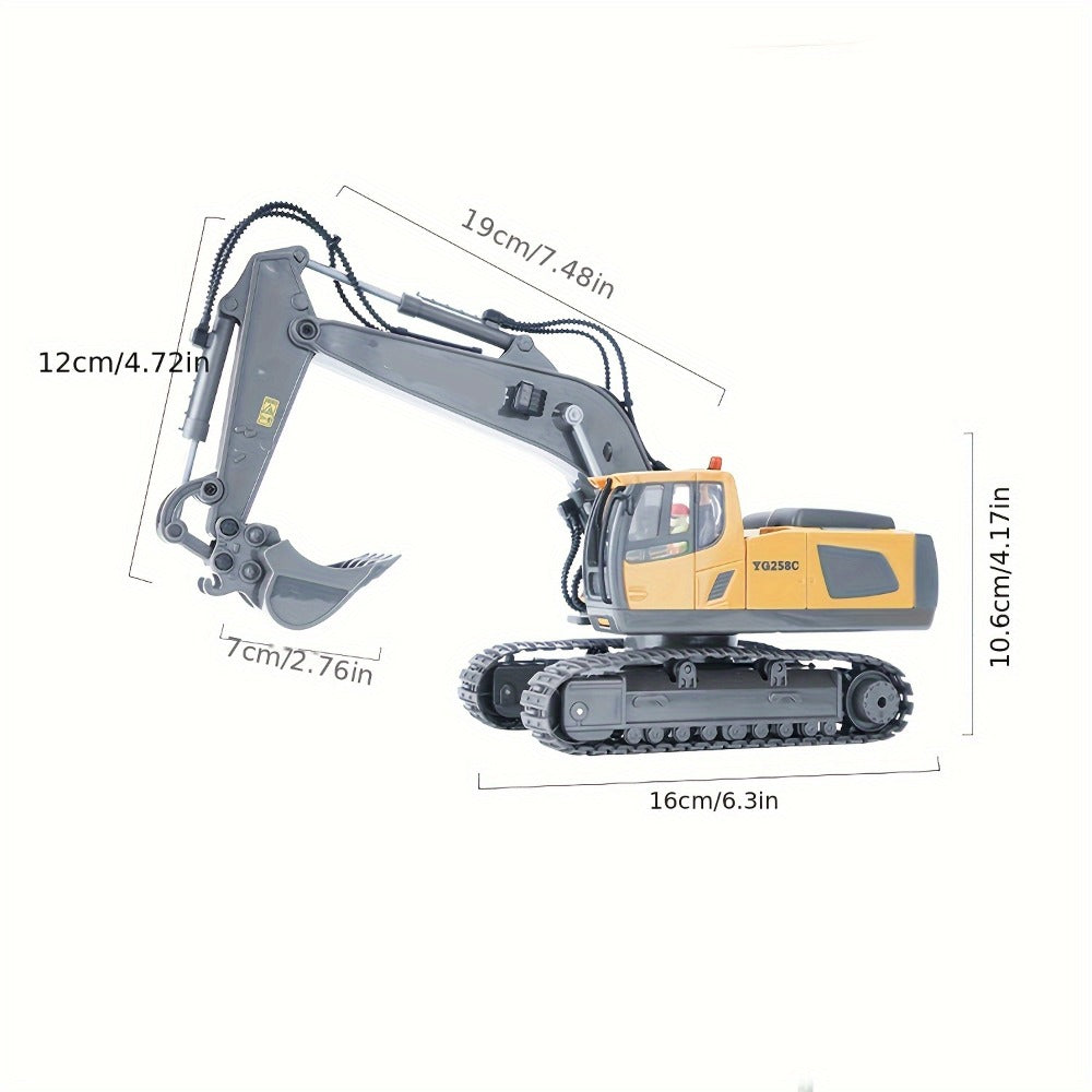 RC Construction Truck – 1:24 Scale Alloy Remote Control Bulldozer, Dump Truck & Excavator Toy