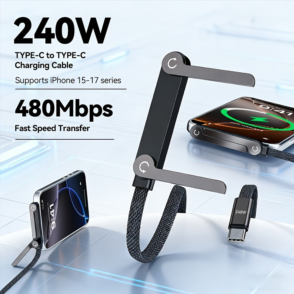 Type-C Fast Charge Cable for iPhone 17 16 15 Pro Max – USB-C to USB-C Charger Cord for Samsung Galaxy S25 S23 Ultra Xiaomi Android MacBook iPad | PD Phone Charging Cable Holiday Christmas Gift