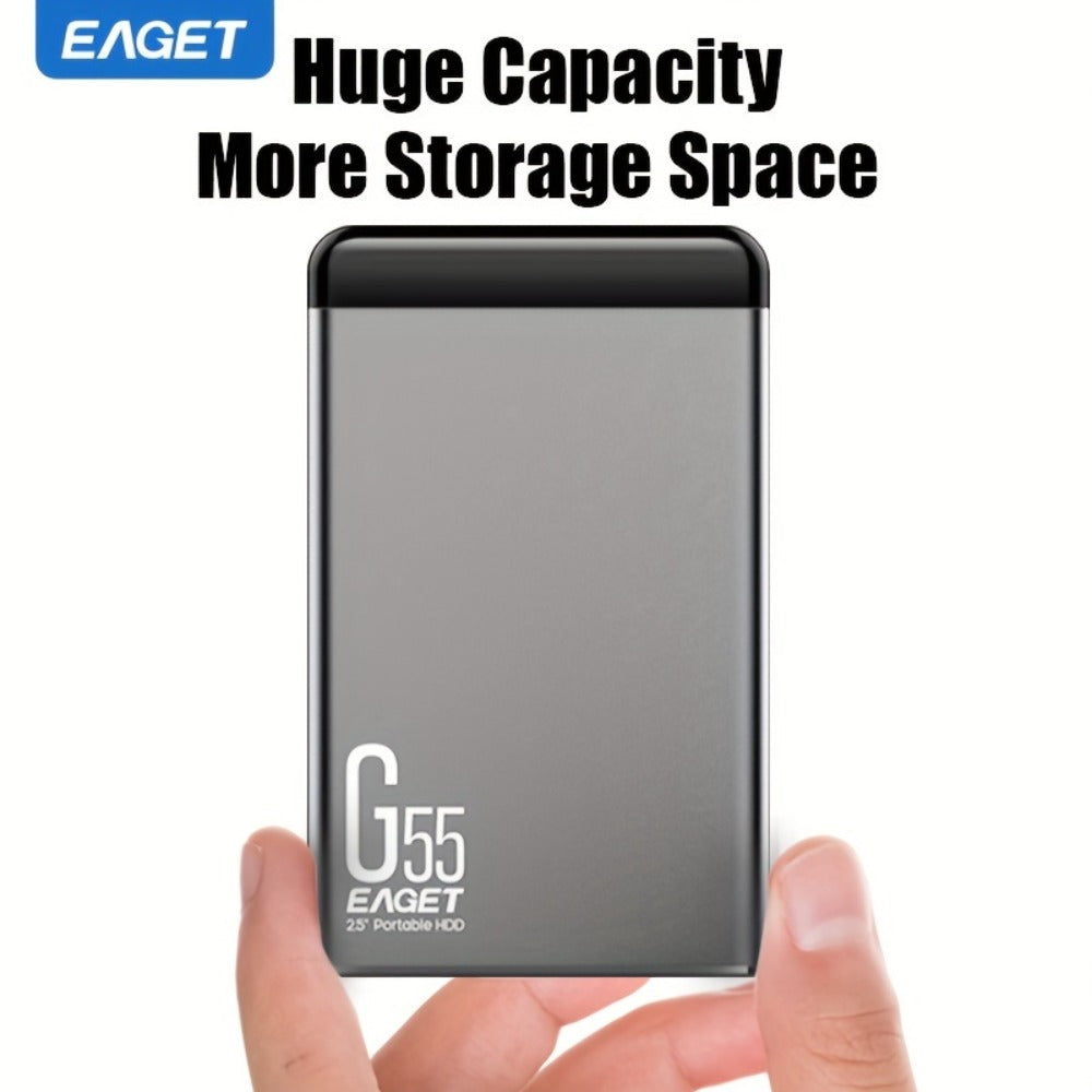 500GB Portable External Hard Drive EAGET G55 – USB High Speed Plug and Play Mechanical HDD for Laptop Desktop PC Mac Game File Video Music Photo Backup Storage