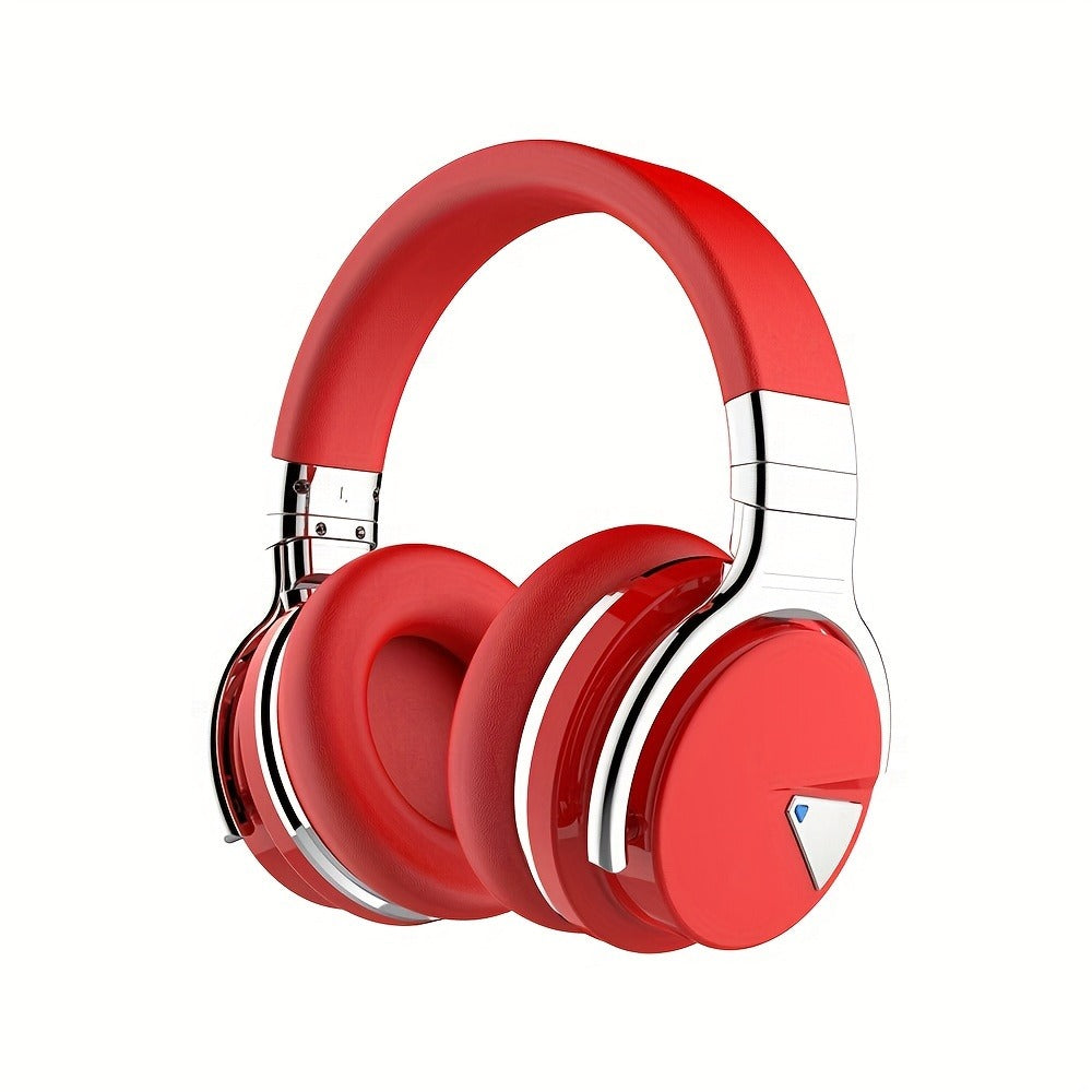 Active Noise Cancelling Over-Ear Headphones MIGHTY ROCK, Wireless Bluetooth 5.2 with 45mm Drivers Deep Bass, 30H Playtime Built-in Mic, Foldable Protein Earpads Headset for Travel Work Study Flight