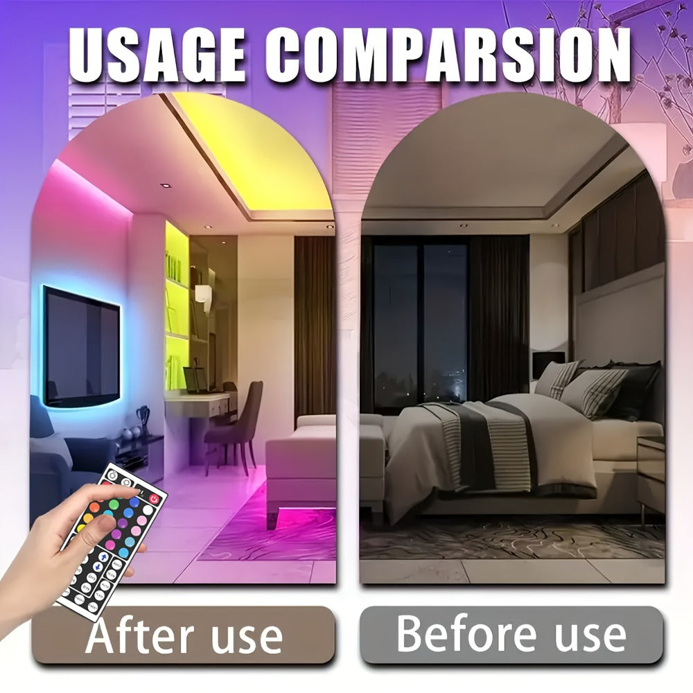 LED Strip Lights RGB 50ft 100ft – Smart Color Changing Light Strip Remote Control Stepless Dimming Music Sync for Bedroom TV Backlight Living Room Stairs Party Christmas Halloween Decor