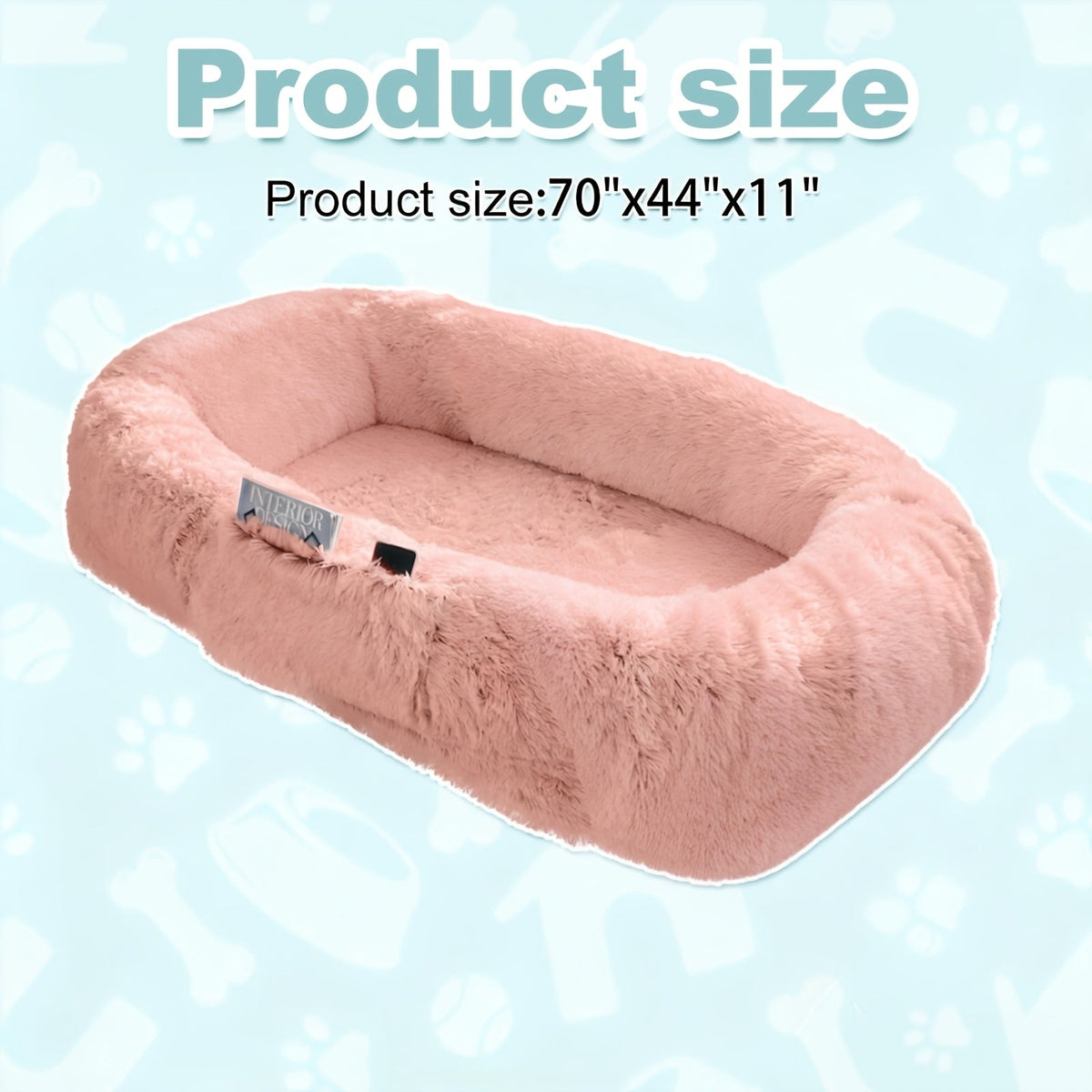 Human Dog Bed with Washable Faux Fur Cover in Two Size Options for People and Pets