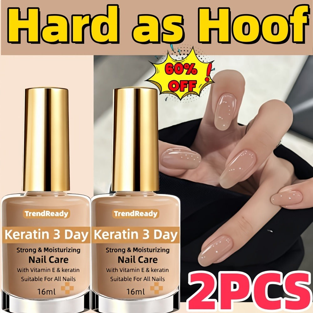 Nail Strengthener 4-in-1 Keratin Protein Hardener for Weak Splitting & Breaking Nails – Fast Dry Alcohol-Free Nail Care Oil Instant & 3-Day Repair Manicure Treatment 2pcs & 4pcs