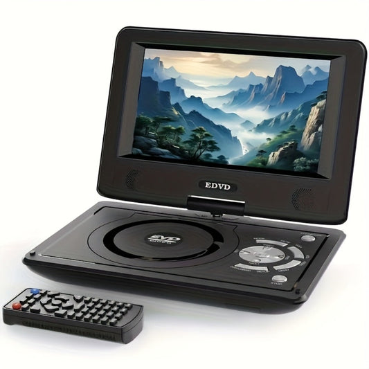 9 Inch Portable DVD Player for Kids Car Travel, Rechargeable Battery, Region Free, Dual Speakers, Earphone Jack, USB SD Card, Swivel Screen, Headrest Mount, Supports DVD CD VCD AVI MP3 JPEG