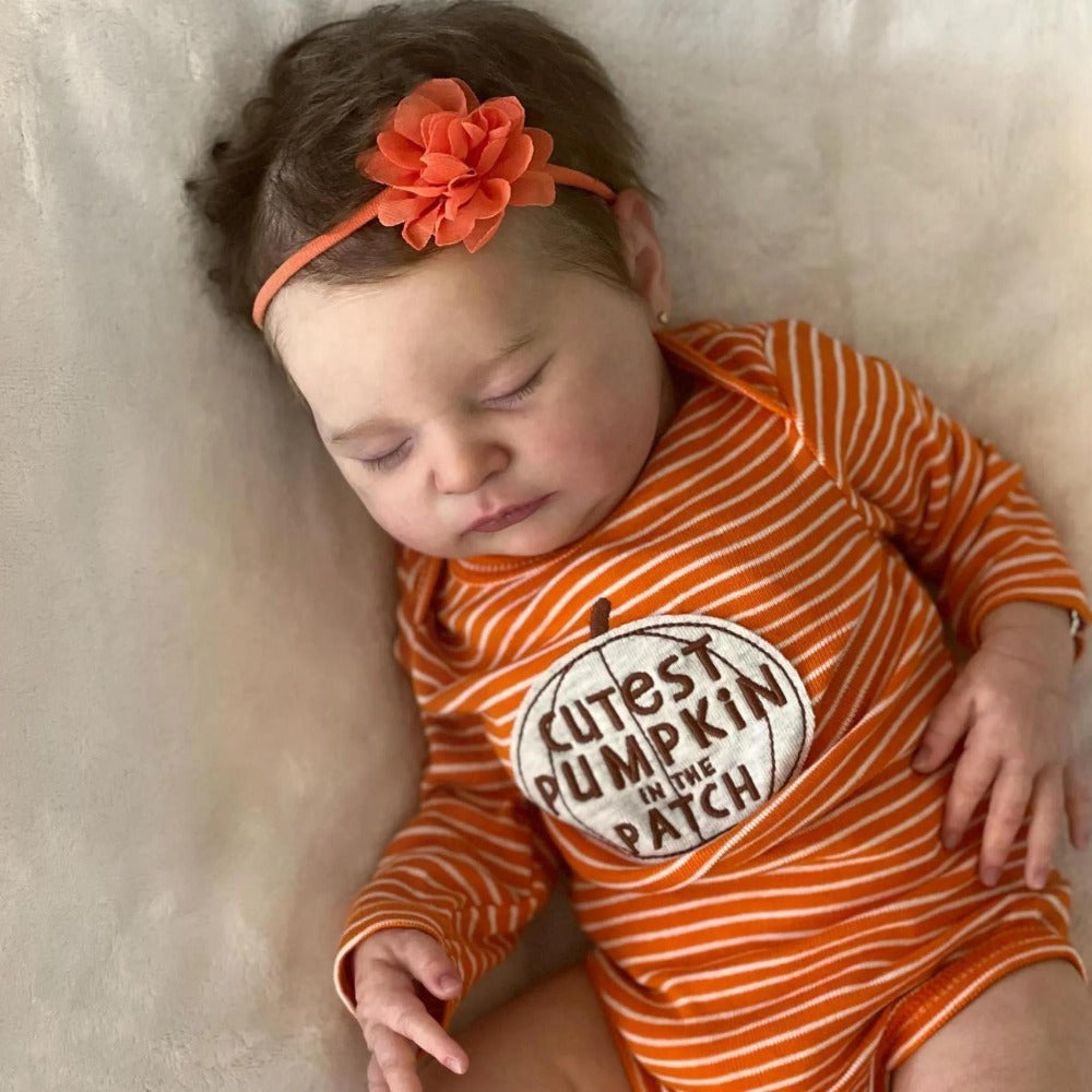 20-Inch Sleeping Reborn Baby Doll with Hand-Rooted Hair and Cloth Body