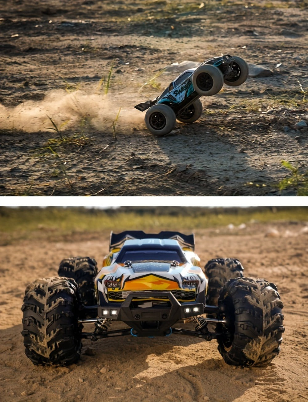 4WD RC Off-Road Car with Brushed or Brushless Dual-Battery Options