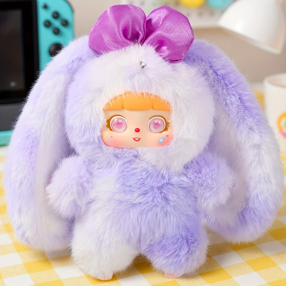 Kawaii Rabbit Plush Toy with Detachable Face, Customizable Bunny Stuffed Animal