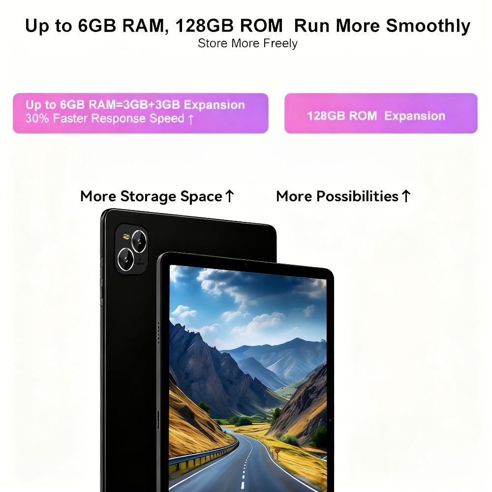4G LTE Tablet 10.1 Inch Android 13 6GB RAM 128GB Dual SIM Dual-Band WiFi 13MP Camera Type-C 2-in-1 Tablet PC with Keyboard Mouse & Stylus Unlocked Cellular Tablet – Black & Pink