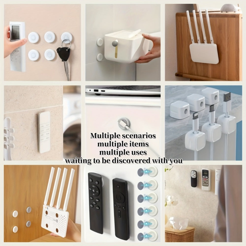 Magnetic Wall Hooks No Hole Easy Install – Strong Adhesive Hook Set for Home Office Kitchen Bathroom, Versatile Damage-Free Wall Hanger, 6 12 or 20 Pack